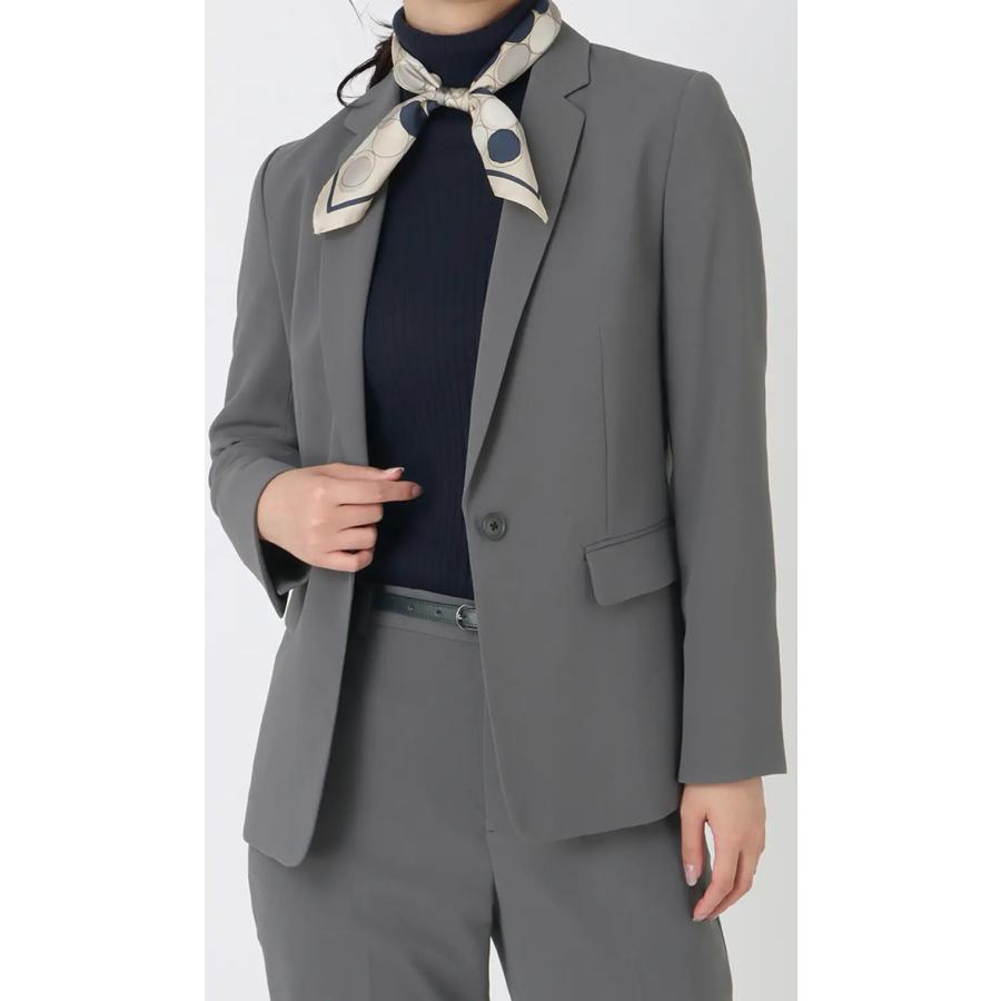 AOYAMA 【洋服の青山】レディース ジャケット グレー 灰 長袖 無地