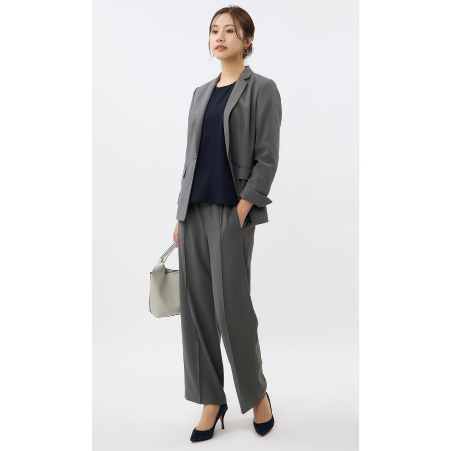 AOYAMA 【洋服の青山】レディース ジャケット グレー 灰 長袖 無地