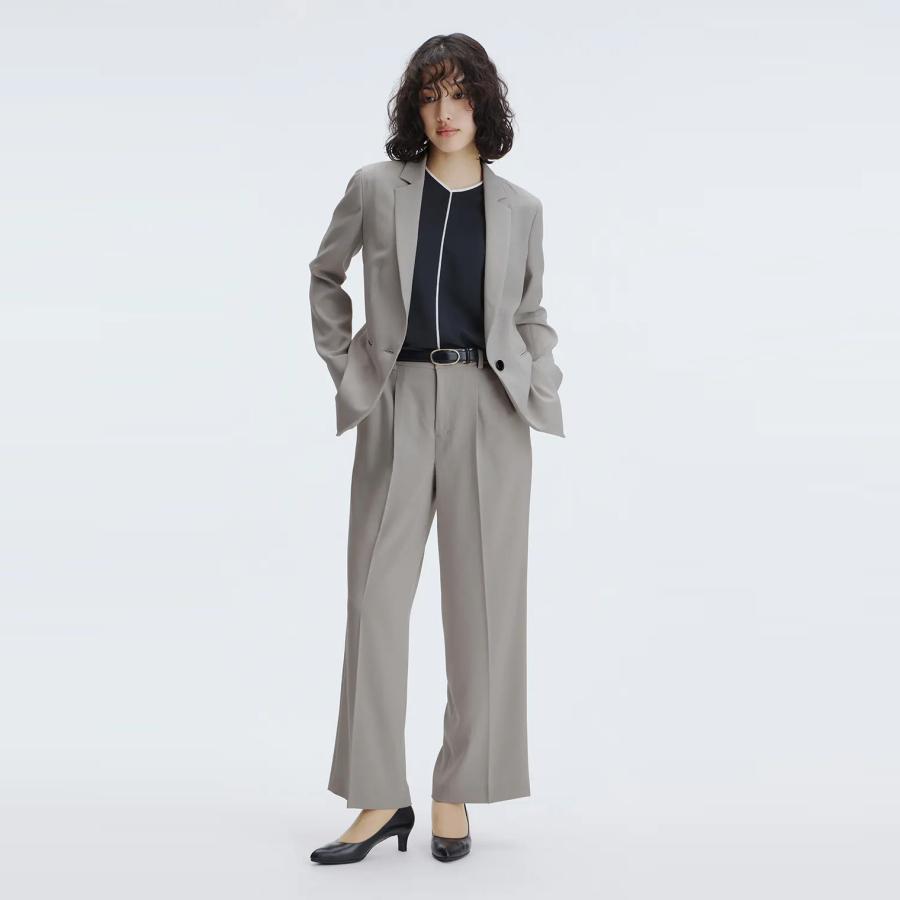 AOYAMA 【洋服の青山】盛夏 グレー系 清涼1ボタンテーラードジャケット