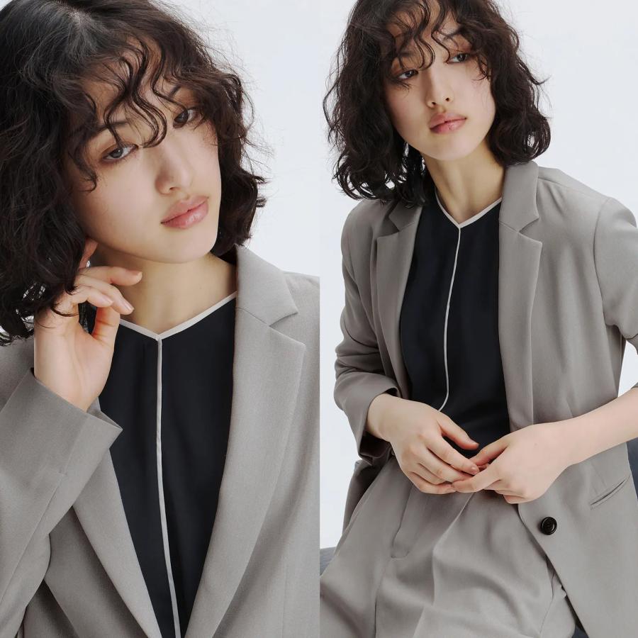 AOYAMA 【洋服の青山】盛夏 グレー系 清涼1ボタンテーラード