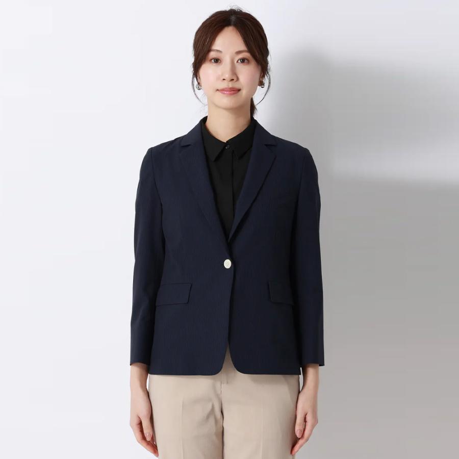 AOYAMA 【洋服の青山】接触冷感 ジャケット 夏 レディース ネイビー 紺