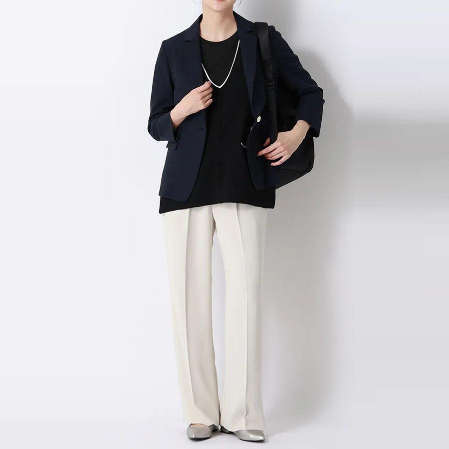 AOYAMA 【洋服の青山】接触冷感 ジャケット 夏 レディース ネイビー 紺 