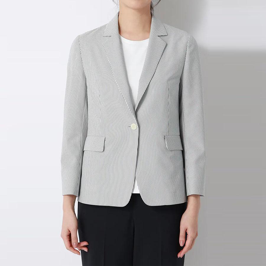 AOYAMA 【洋服の青山】接触冷感 ジャケット 夏 レディース グレー 灰色