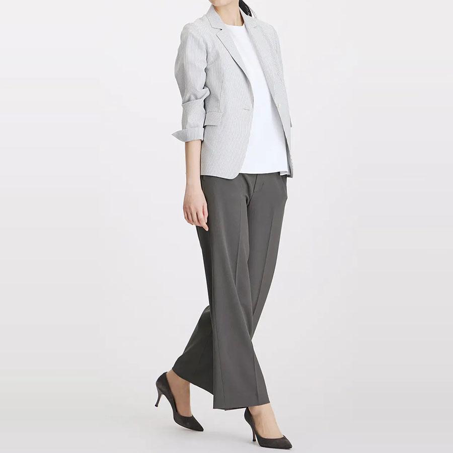 AOYAMA 【洋服の青山】接触冷感 ジャケット 夏 レディース グレー 灰色
