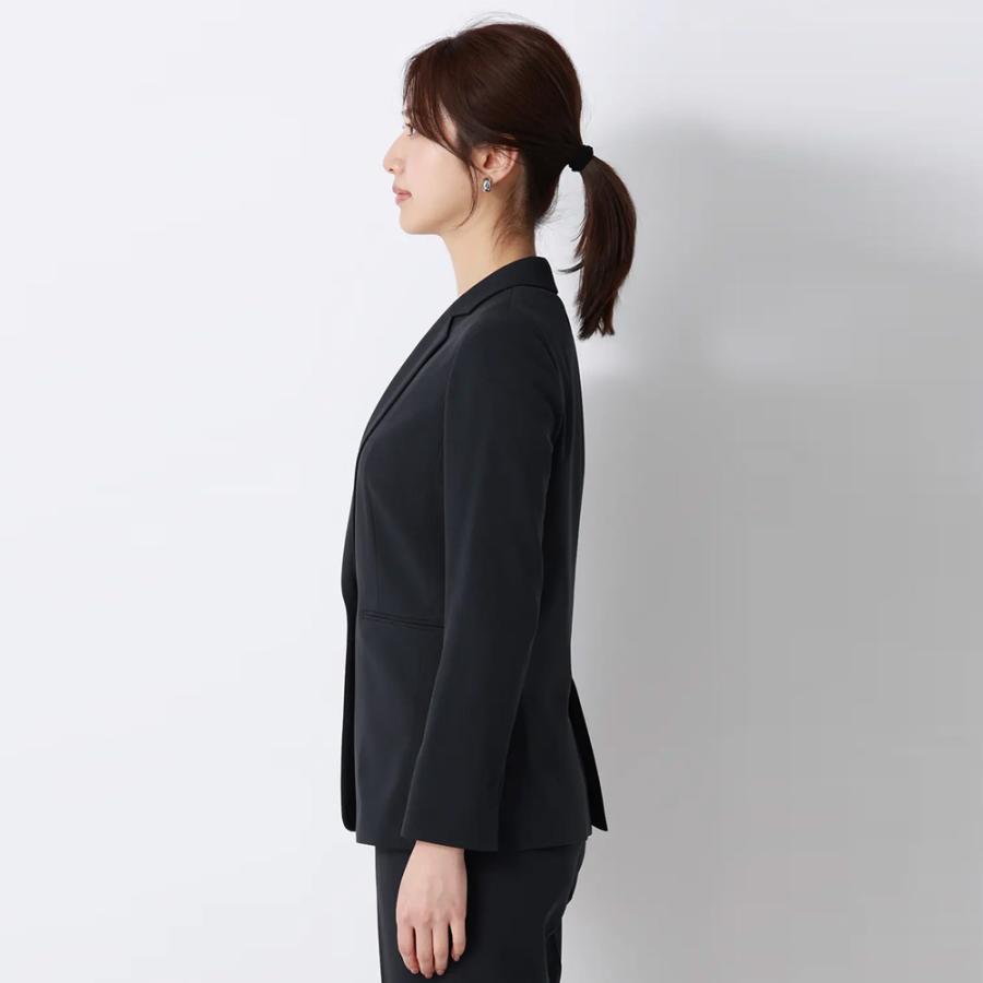【洋服の青山】冷たい 超接触冷感 テーラードジャケット レデイ―ス 夏 ネイビー 紺 無地 セットアップ可 スーツ 単品 ジャケット 洗える すぐ乾く ストレッチの画像