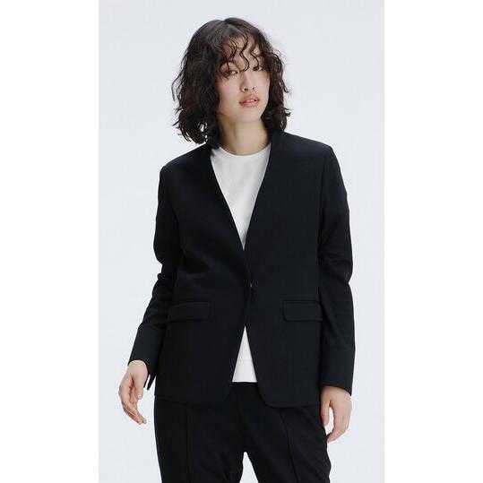 AOYAMA 【洋服の青山】Vカラージャケット レディース 春夏用 ネイビー