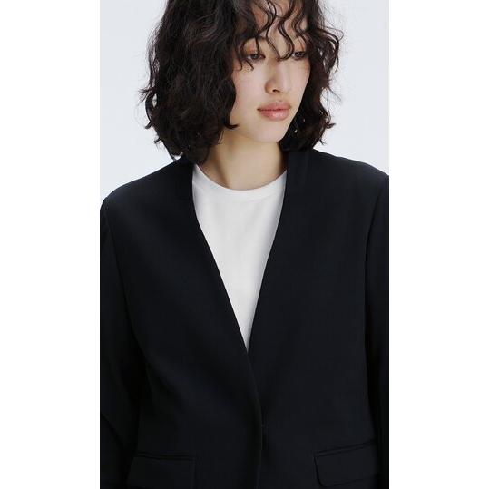 AOYAMA 【洋服の青山】Vカラージャケット レディース 春夏用 ネイビー