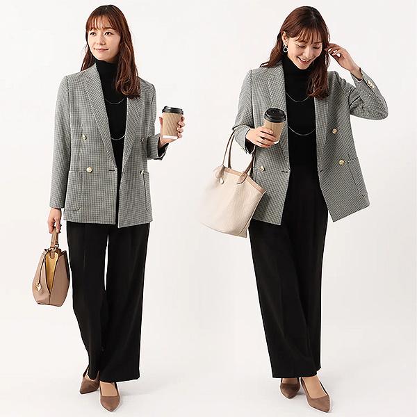 AOYAMA 【洋服の青山】ダブルジャケット レディース 千鳥柄 AOYAMA 【洋服の青山】ダブルジャケット レディース 千鳥柄