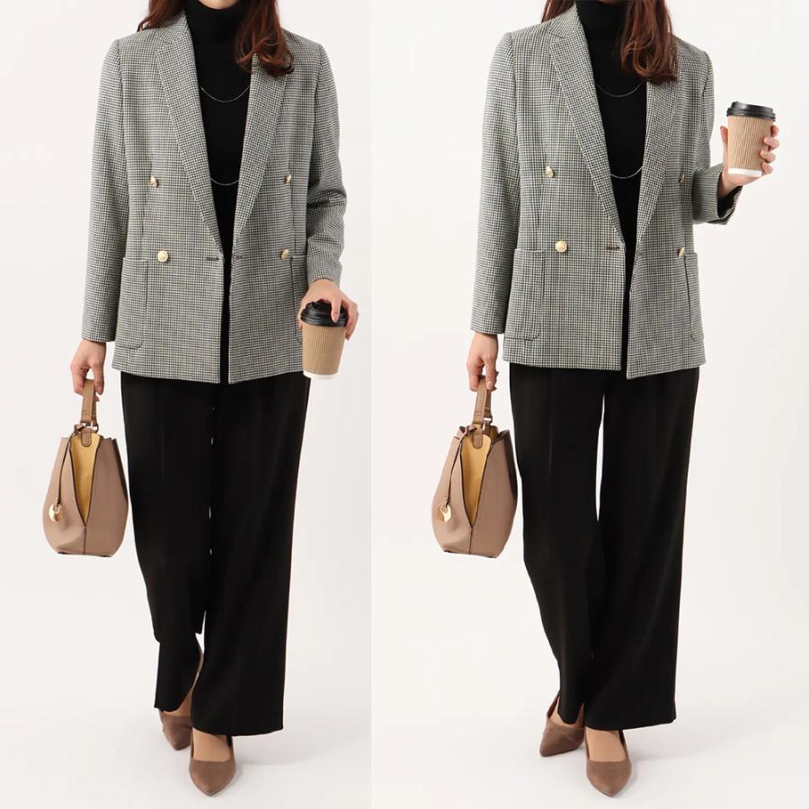 AOYAMA 【洋服の青山】ダブルジャケット レディース 千鳥柄 オフィス