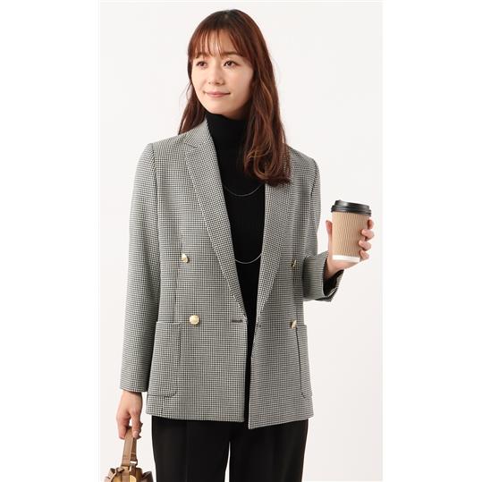 AOYAMA 【洋服の青山】ダブルジャケット レディース 千鳥柄 AOYAMA 【洋服の青山】ダブルジャケット レディース 千鳥柄