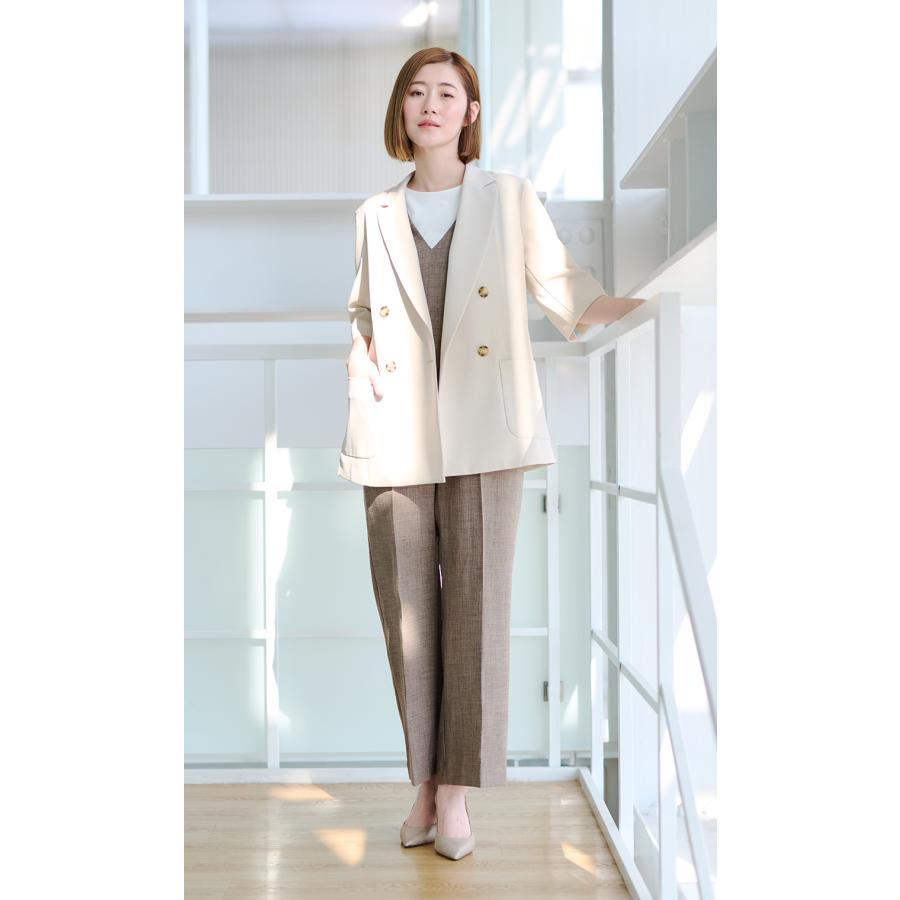 AOYAMA 【洋服の青山】春夏 ホワイト系 ダブルシャツジャケット【半袖