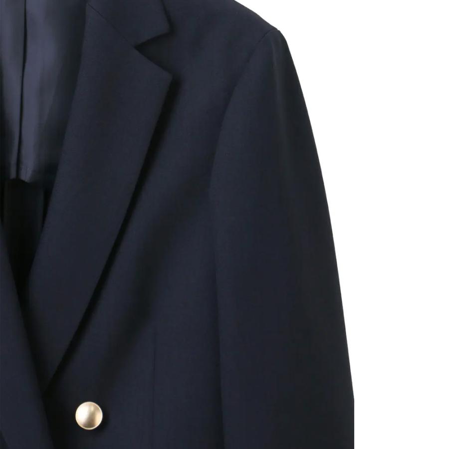 【洋服の青山】動きやすい 洗える ダブルジャケット レディース テーラード ジャケット ダブル ネイビー 紺 無地 ストレッチ 春夏秋冬 オフィス 紺ブレザーの画像