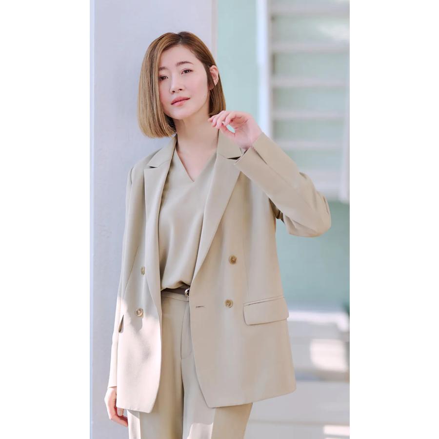 AOYAMA 【洋服の青山】春夏 ベージュ系 4ボタンダブルジャケット
