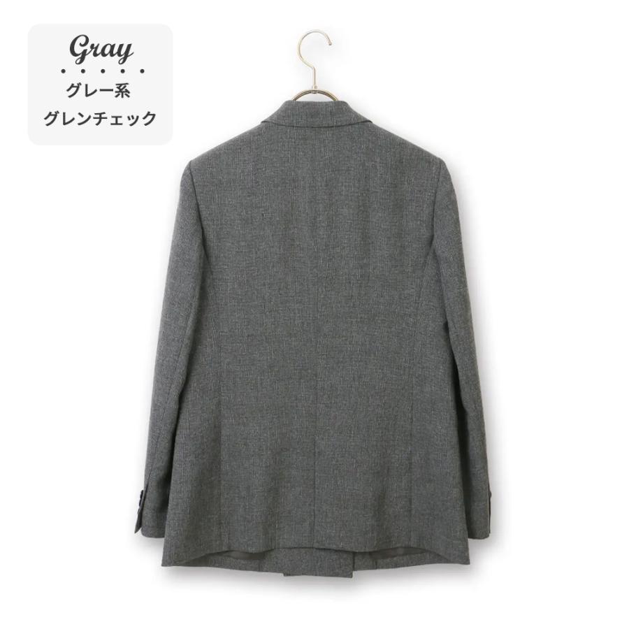 グレー チェック柄 ダブルブレストジャケット　青山 AOYAMA 【洋服の青山】オールシーズン グレー系 4ボタンダブル