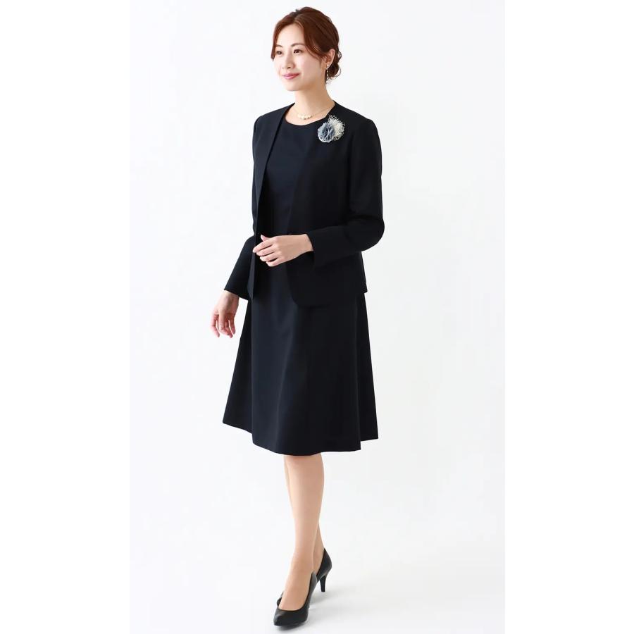 AOYAMA 【洋服の青山】オールシーズン ネイビー系 半袖フレア