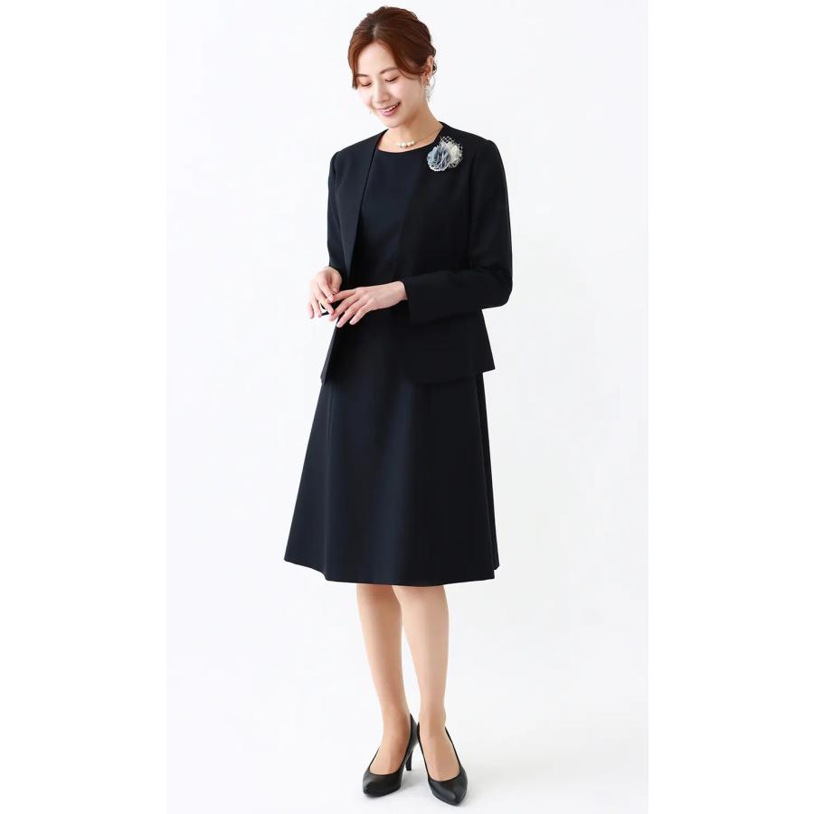 AOYAMA 【洋服の青山】オールシーズン ネイビー系 半袖フレア