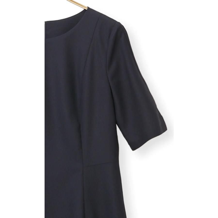 ネイビー 半袖フレアワンピース AOYAMA 【洋服の青山】オールシーズン ネイビー系 半袖フレア