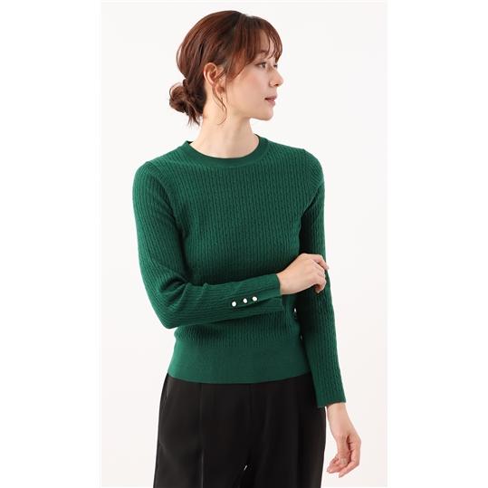 AOYAMA 【洋服の青山】あったかい ケーブル編み ニットプルオーバー