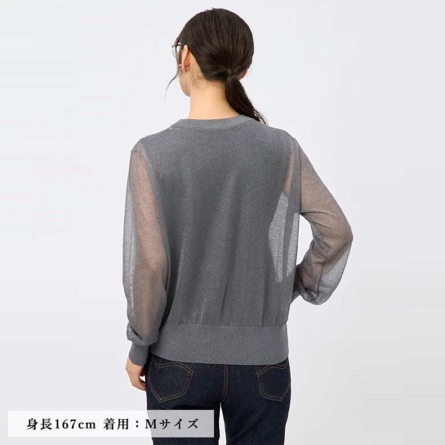 AOYAMA 【洋服の青山】フィルムラメ シアーニット レディース 春夏秋冬
