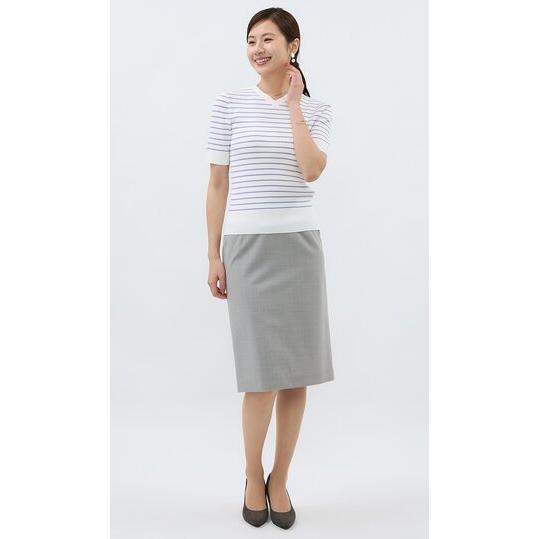 AOYAMA 【洋服の青山】洗える 5分袖 半袖ニット レディース 春夏