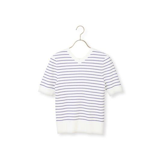 AOYAMA 【洋服の青山】洗える 5分袖 半袖ニット レディース 春夏