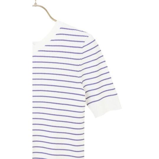 ボーダーズアットバルコニー サマーパールニット カットソー 五分袖 BORDERS at BALCONY/ボーダーズアットバルコニー】PEARL TOP/パール