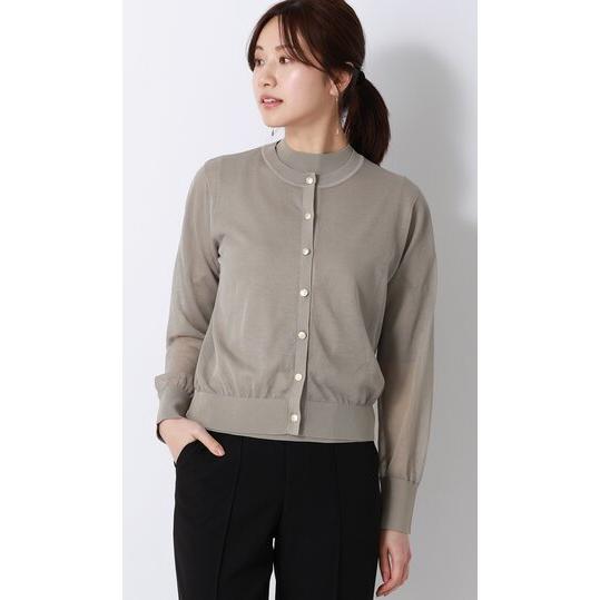 手描き服 山野 柿渋染め 麻100% 長袖シアーカーディガン AOYAMA 【洋服の青山】シアー カーディガン レディース 長袖 春夏