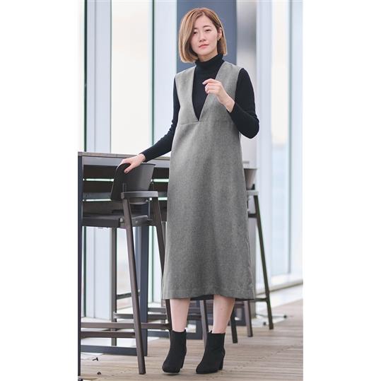 AOYAMA 【洋服の青山】ジャンパースカート ワンピース きれいめ