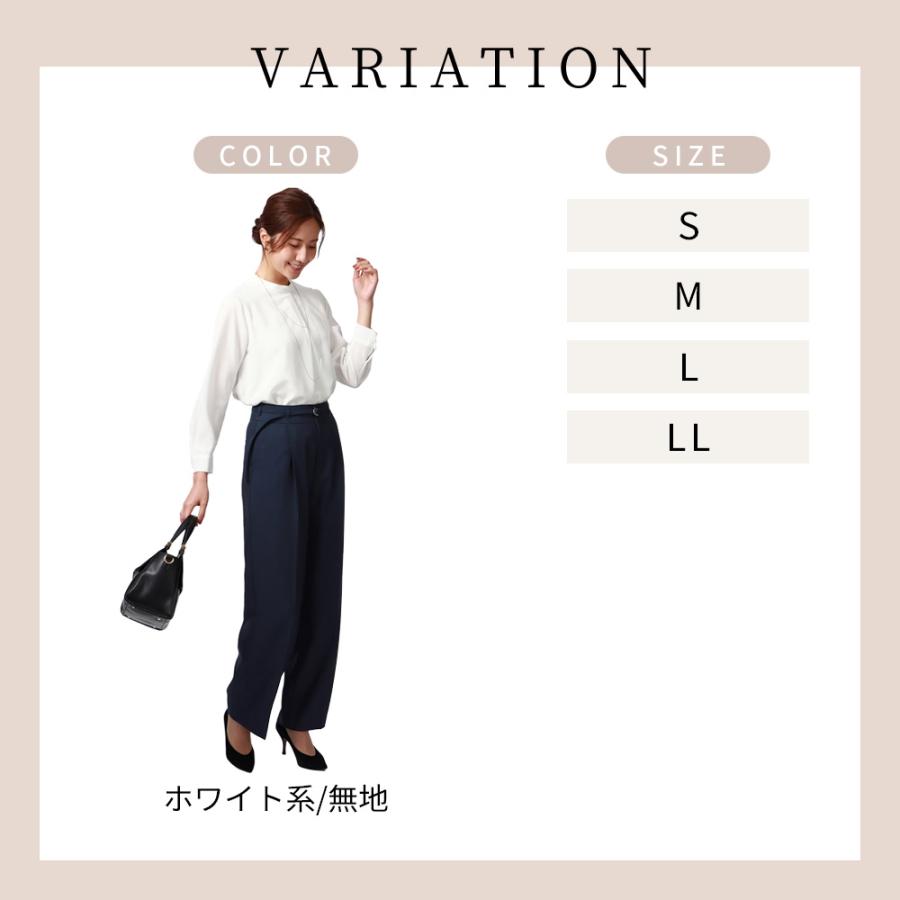 AOYAMA 【洋服の青山】ハイネックタックブラウス レディース