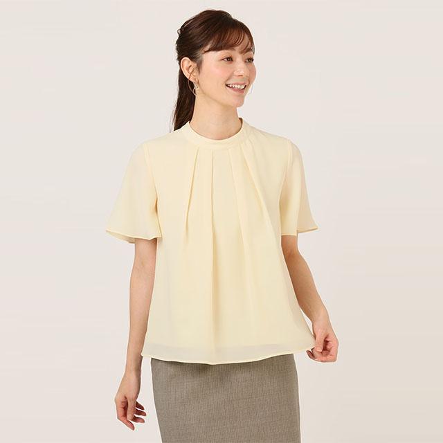 AOYAMA 【洋服の青山】 春夏 イエロー系 4WAYマルチブラウス【半袖 