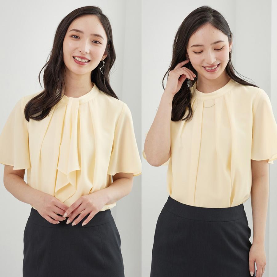 AOYAMA 【洋服の青山】フリルブラウス ブラウス 春夏 半袖 フリル