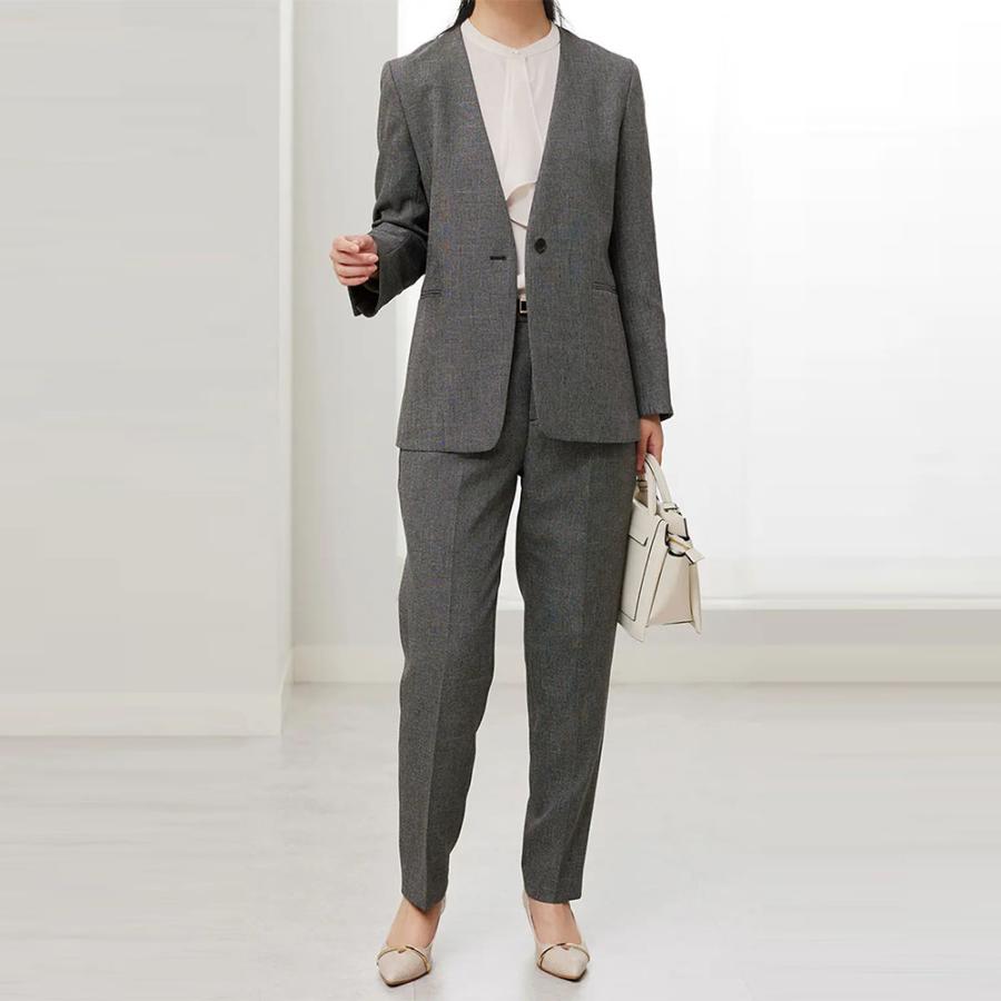 AOYAMA 【洋服の青山】裾上げ済み テーパードパンツ レディース グレー