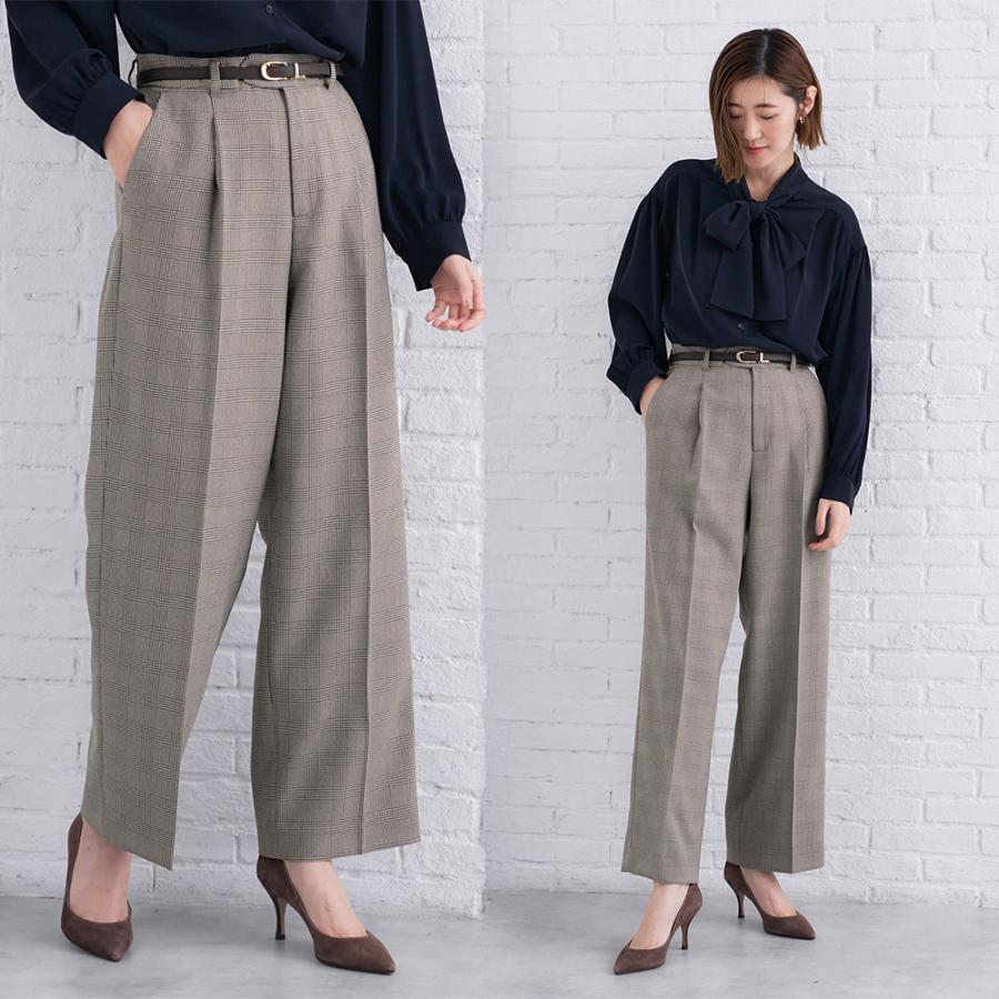 AOYAMA 【洋服の青山】裾上げ済み セミワイドパンツ レディース 秋冬