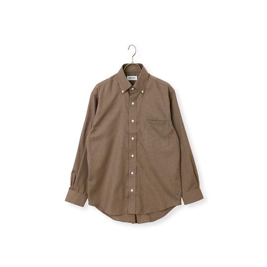 ブラウン ボタンアップ長袖シャツ AOYAMA 【洋服の青山】カジュアルシャツ メンズ 長袖 秋冬 ブラウン