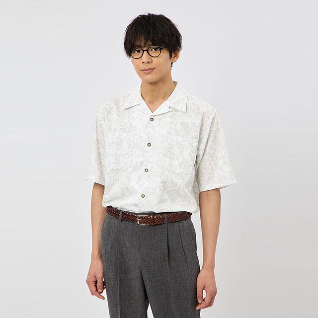 AOYAMA 【洋服の青山】カジュアルシャツ 半袖 メンズ 盛夏 ホワイト 白