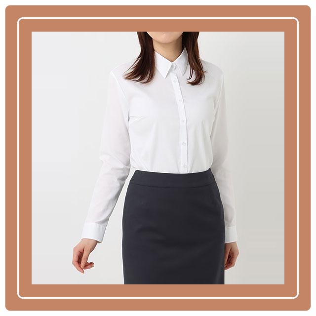 AOYAMA 【洋服の青山】 ブラウス 長袖 レディース ホワイト系 白