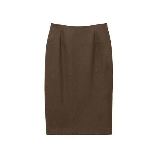 洋服の青山】オールシーズン用 ブラウン系 ロング丈タイトスカート 