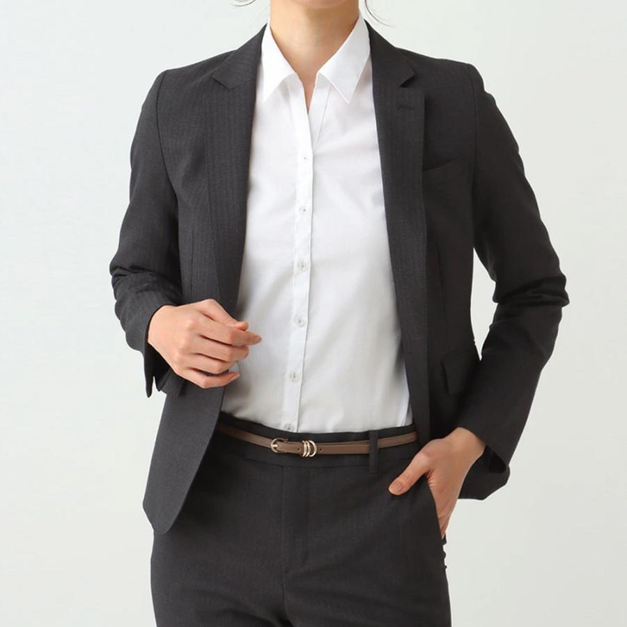 AOYAMA 【洋服の青山】スキッパーカラーブラウス レディース ホワイト