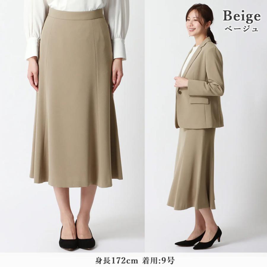 AOYAMA 【洋服の青山】フレアスカート レディース ひざ下 ベージュ