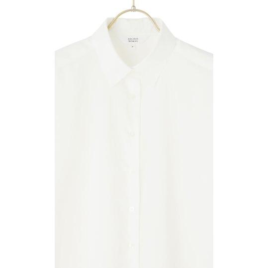 AOYAMA 【洋服の青山】透け軽減 ショート丈シャツ レディース 長袖