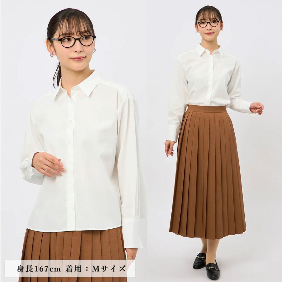 AOYAMA 【洋服の青山】透け軽減 ショート丈シャツ レディース 長袖
