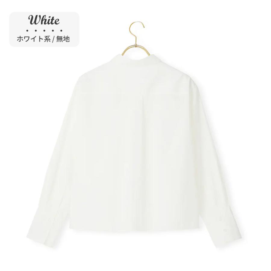 AOYAMA 【洋服の青山】透け軽減 ショート丈シャツ レディース 長袖