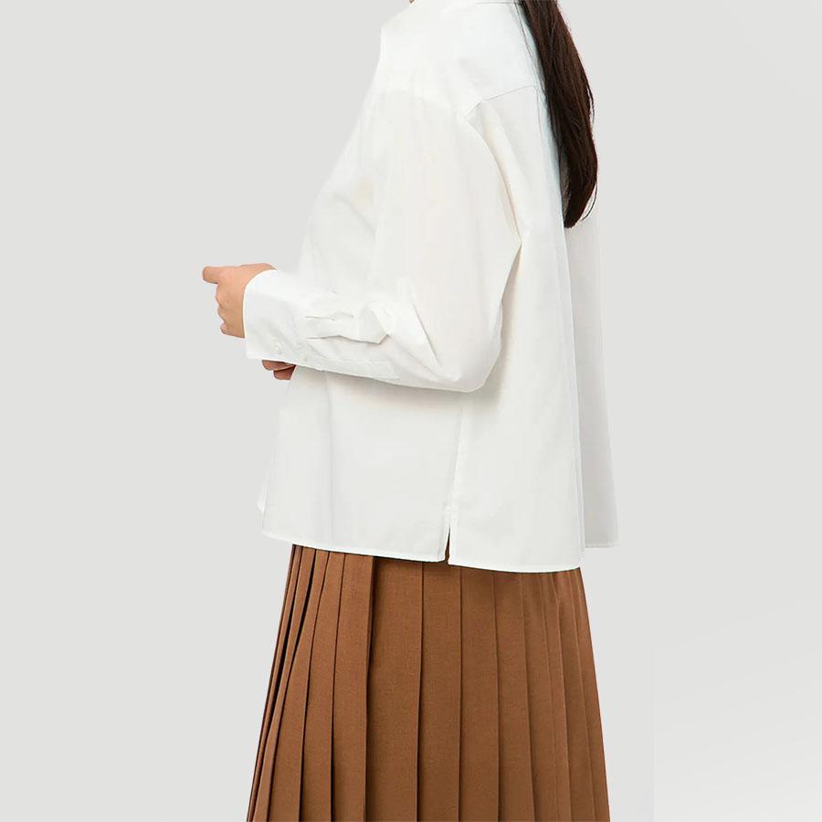 AOYAMA 【洋服の青山】透け軽減 ショート丈シャツ レディース 長袖