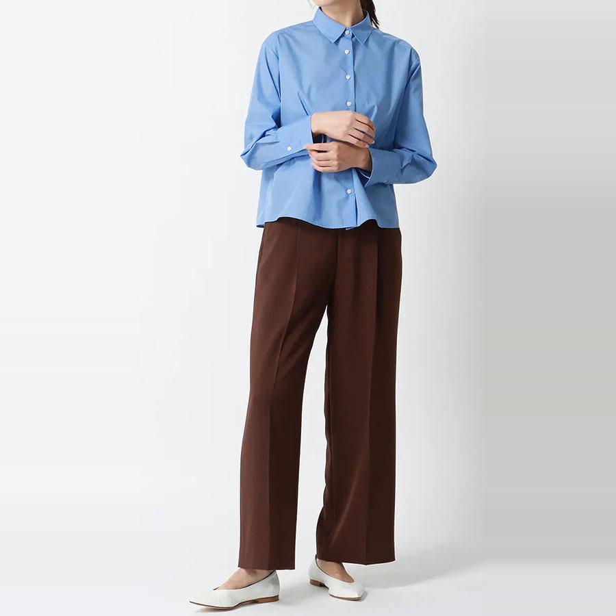 AOYAMA 【洋服の青山】透け軽減 ショート丈シャツ レディース 長袖