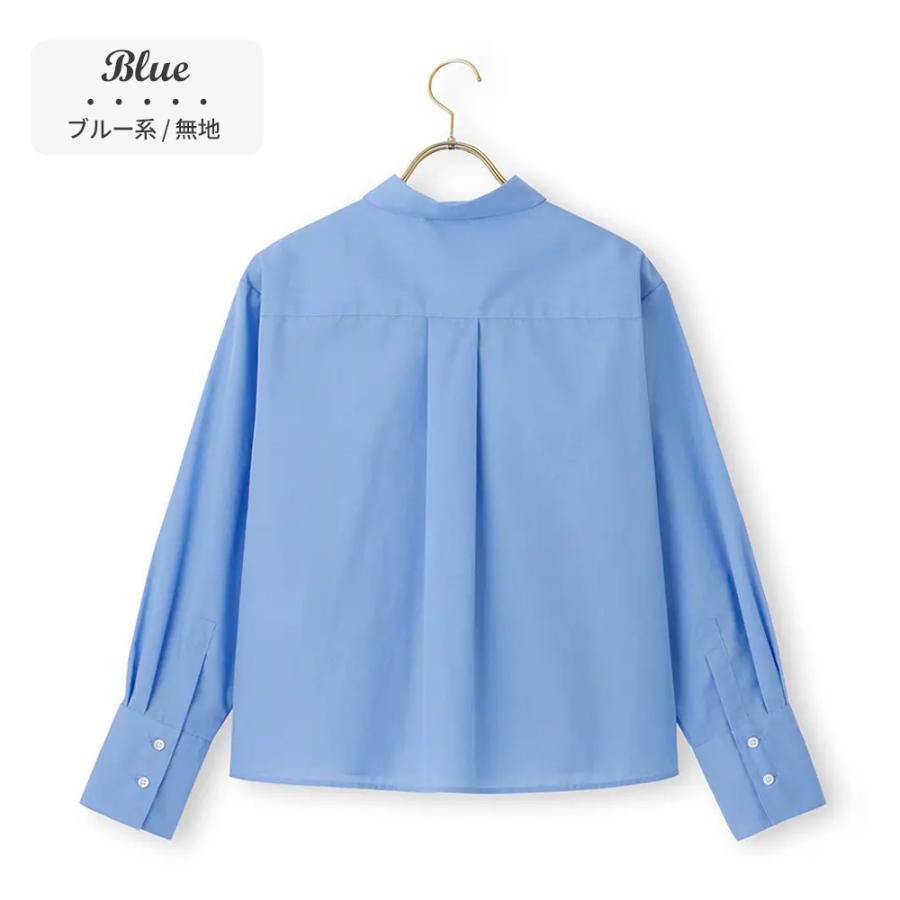 AOYAMA 【洋服の青山】透け軽減 ショート丈シャツ レディース 長袖