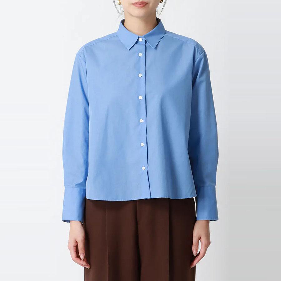 AOYAMA 【洋服の青山】透け軽減 ショート丈シャツ レディース 長袖