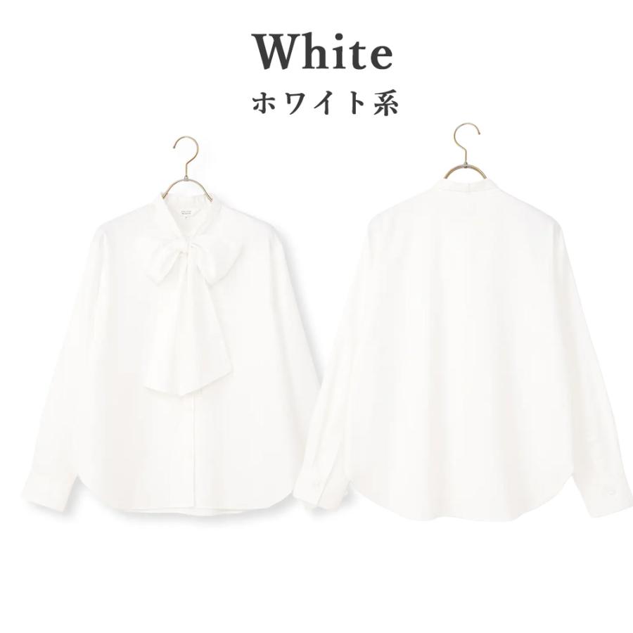 AOYAMA 【洋服の青山】透けにくい 取り外し ボウタイ ブラウス