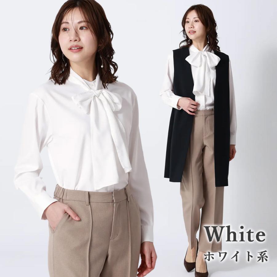 AOYAMA 【洋服の青山】透けにくい 取り外し ボウタイ ブラウス
