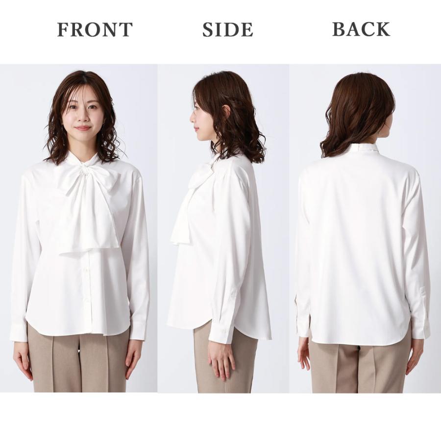 AOYAMA 【洋服の青山】透けにくい 取り外し ボウタイ ブラウス