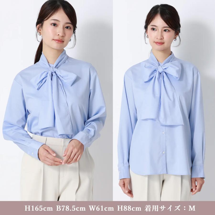 AOYAMA 【洋服の青山】透けにくい 取り外し ボウタイ ブラウス